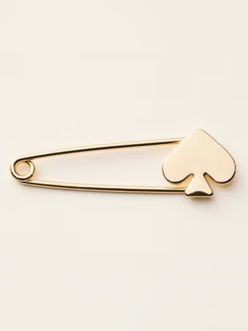 kate spade Gold Safety Pin Brooch with Gold Heart